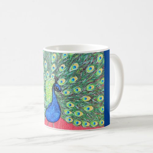 Displaying Peacock Painting Coffee Mug