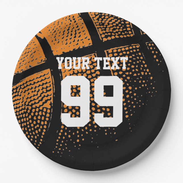 Disposable basketball Birthday party dinner plates (Front)
