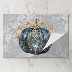 Disposable Beautiful bejeweled blue pumpkin Paper Pad