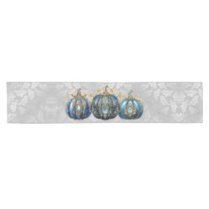 Disposable Beautiful bejeweled blue pumpkin Short Table Runner