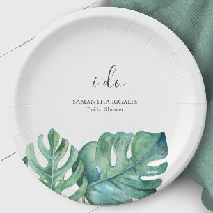 Disposable Bridal Shower Plates Palm Leaves