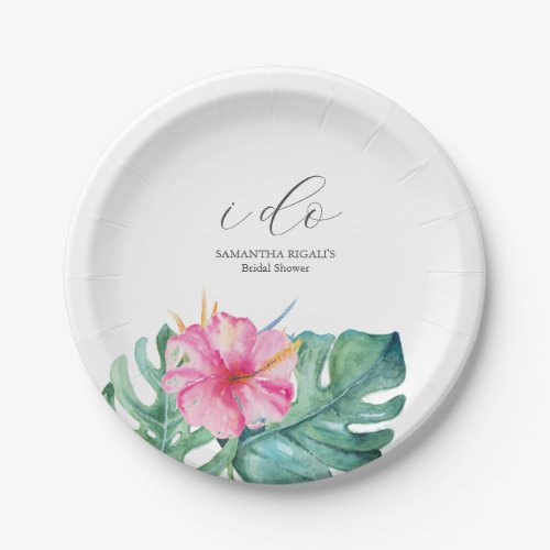 Disposable Bridal Shower Plates Pink Flowers