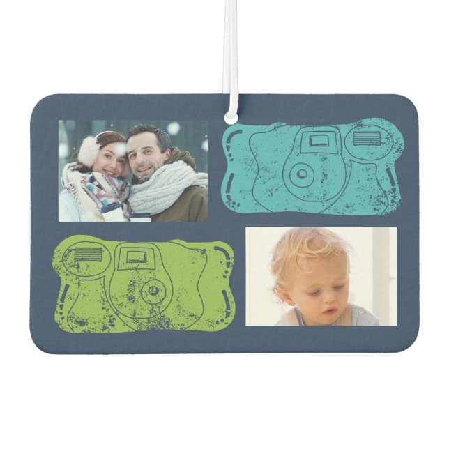 Disposable Cameras Blues and Greens Custom Photo Air Freshener (Front)