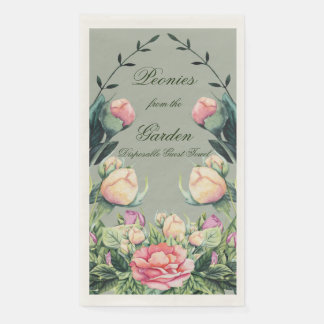 Disposable Guest Towel 50 Qty. Peonies from Garden