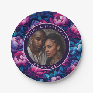 Disposable Peonies Plates For Engagement Party