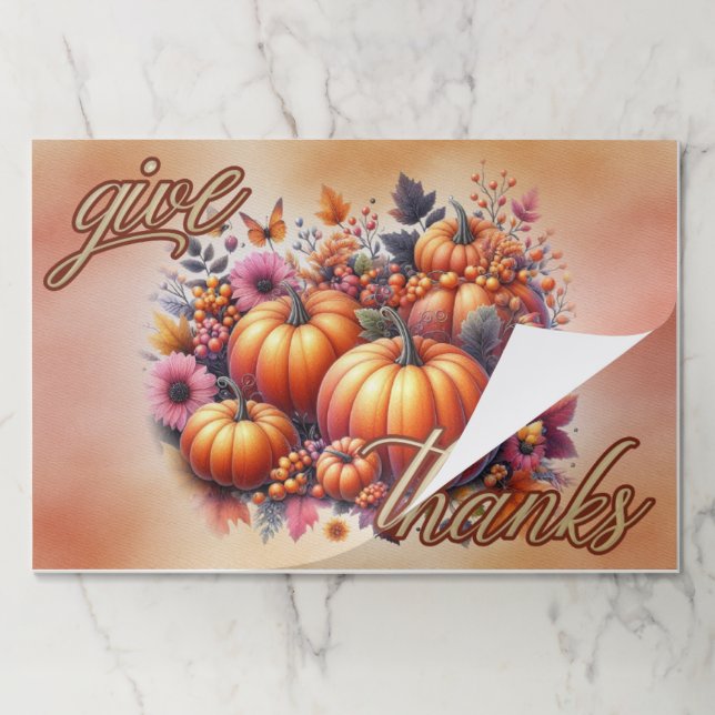 Disposable Thanksgiving Paper Placemats (Folded)