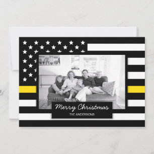 Disptacher Thin Gold Line American Flag Photo Card