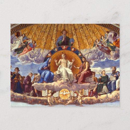 Disputation of the Holy Sacrament by Raphael Holiday Postcard