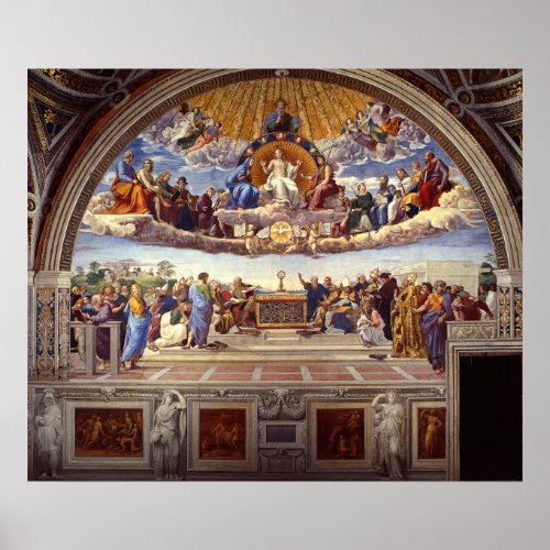 Disputation of the Holy Sacrament by Raphael Poster