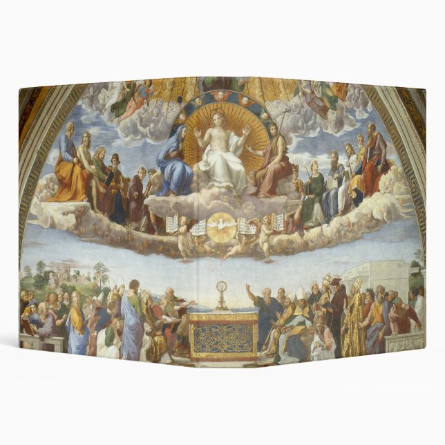 Disputation of the Holy Sacrament, Raphael Sanzio 3 Ring Binder (Background)
