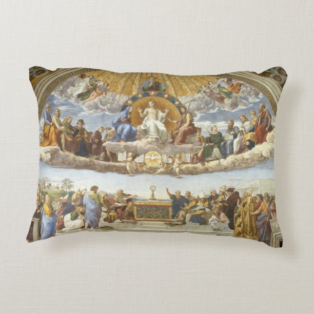 Disputation of the Holy Sacrament, Raphael Sanzio Accent Pillow (Back)