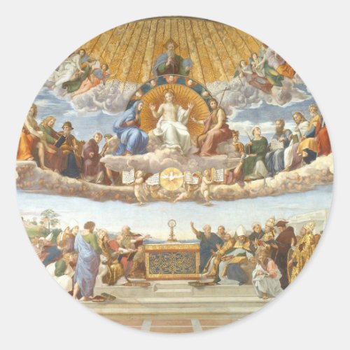Disputation of the Holy Sacrament Raphael Sanzio Classic Round Sticker