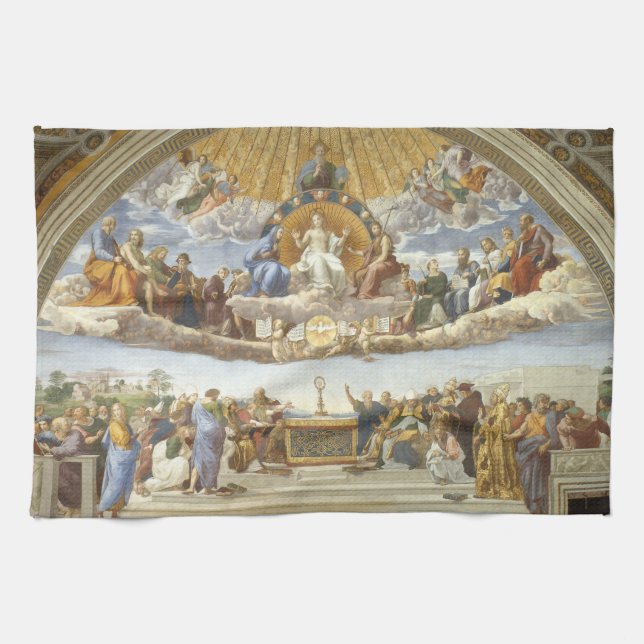 Disputation of the Holy Sacrament, Raphael Sanzio Kitchen Towel (Horizontal)