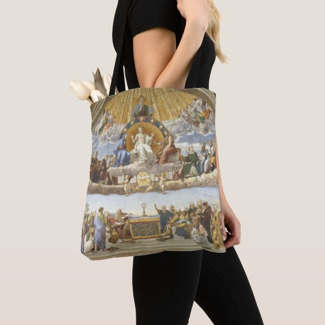 Disputation of the Holy Sacrament, Raphael Sanzio Tote Bag (Close Up)