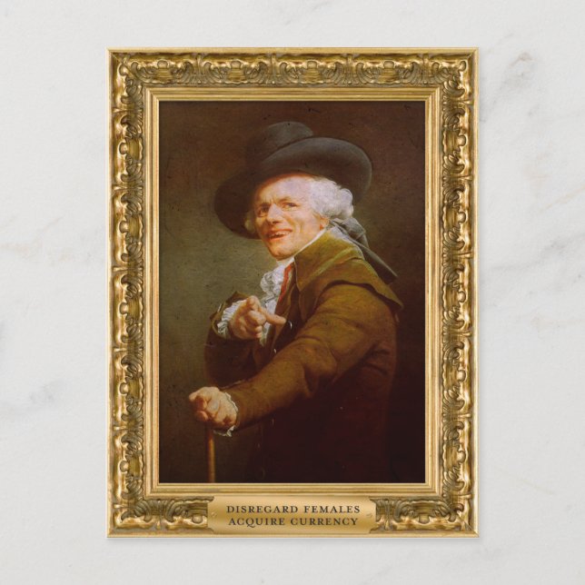 Disregard females, acquire currency postcard (Front)