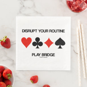 Disrupt Your Routine Play Bridge Four Card Suits Paper Dinner Napkins