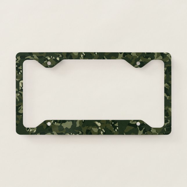 Disruptive khaki camouflage license plate frame (Front)