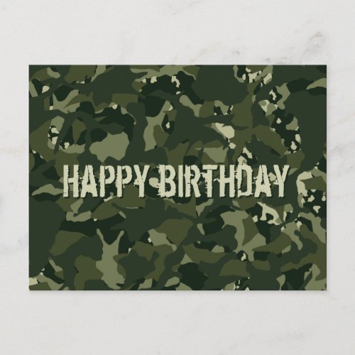 Disruptive khaki camouflage postcard