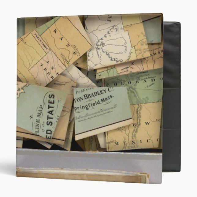 Dissected Outline Map, United States of America 3 Ring Binder (Front/Inside)