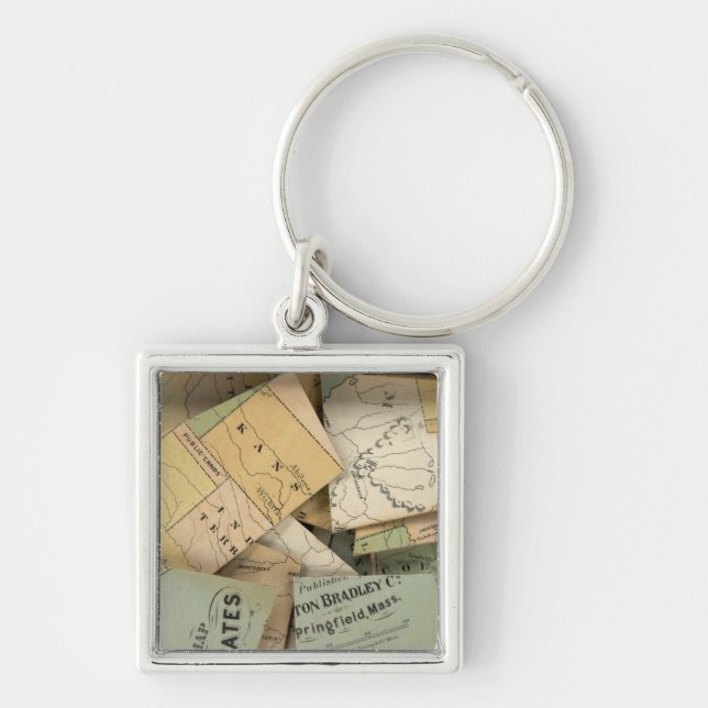 Dissected Outline Map, United States of America Keychain (Front)