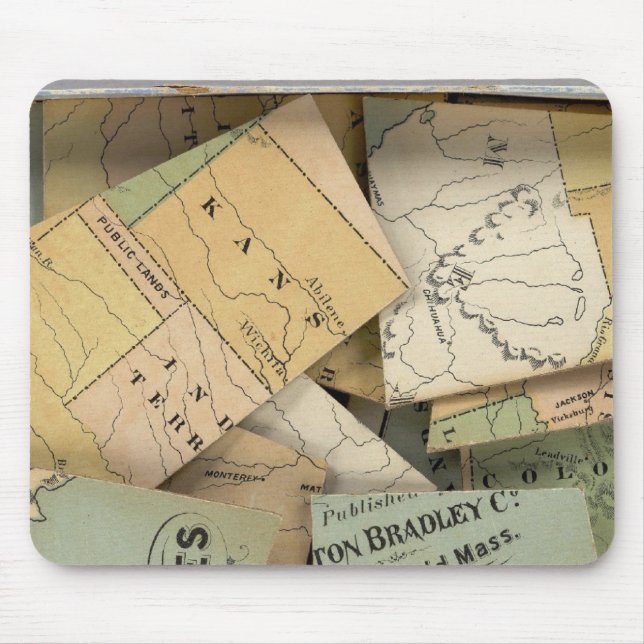 Dissected Outline Map, United States of America Mouse Pad (Front)