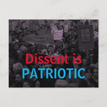 Dissent Is Patriotic Women's March 10/100 Actions Postcard by Resist_and_Rebel at Zazzle