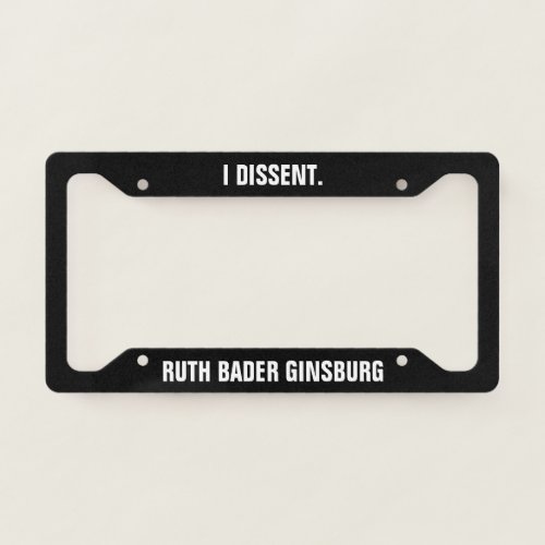 Dissent rbg license plate frame