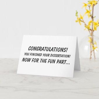 Dissertation Card Dissertation Congratulations Card | Zazzle
