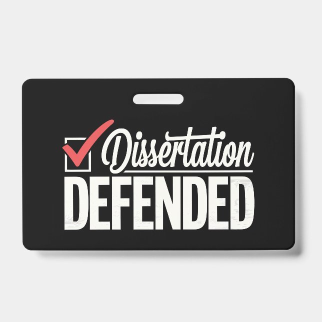 Dissertation Defended PhD Graduate Graduation Badge (Front)