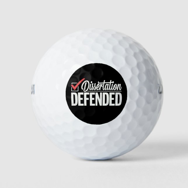 Dissertation Defended PhD Graduate Graduation Golf Balls (Front)