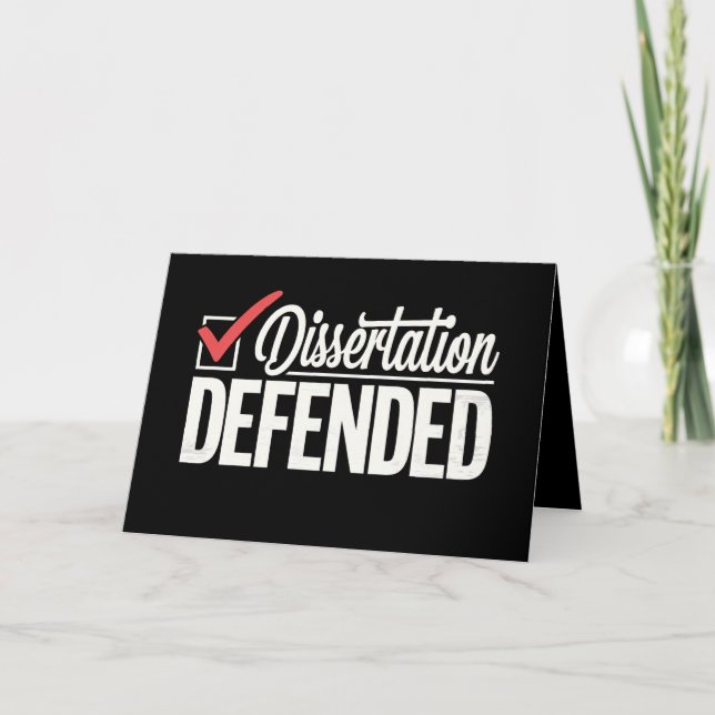 Dissertation Defended PhD Graduate Graduation Letterpress Thank You Card (Front)