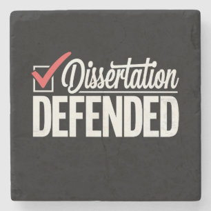 Dissertation Defended PhD Graduate Graduation Stone Coaster