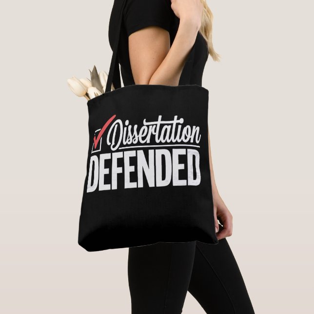 Dissertation Defended PhD Graduate Graduation Tote Bag (Close Up)