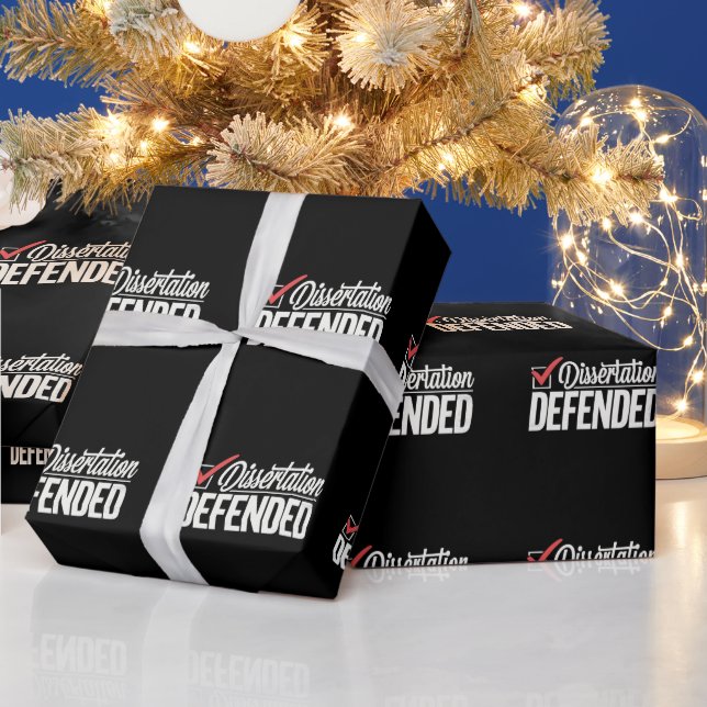 Dissertation Defended PhD Graduate Graduation Wrapping Paper (Holidays)