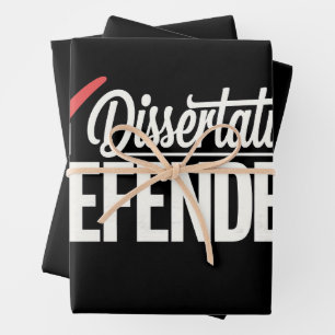 Dissertation Defended PhD Graduate Graduation Wrapping Paper Sheets