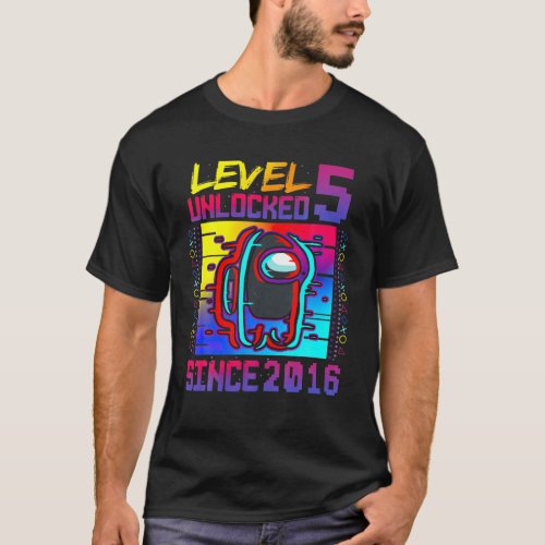 Disstressed Level 5 Among Unlocked With Us 5Th Bir T_Shirt