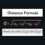 Distance Formula Math Poster<br><div class="desc">Distance Formula Math Poster for Algebra Common Core Mathematics formulas. To edit the back ground or to add/delete text, choose customize button and find edit option For more math posters visit: www.zazzle.com/mathposters*</div>