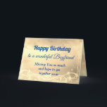 Distance Happy Birthday Boyfriend Card<br><div class="desc">Luxury Gold Distance Happy Birthday Boyfriend personalized Greeting Card.</div>