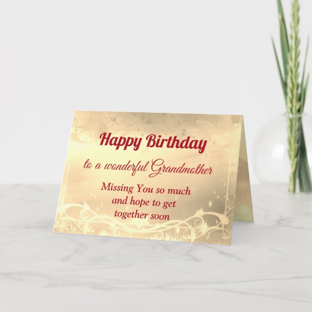 Distance Happy Birthday Grandmother Card (Front)