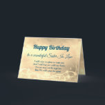 Distance Happy Birthday Sister In Law Card<br><div class="desc">Luxury Gold Distance Happy Birthday Sister In Law personalised Greeting Card.</div>