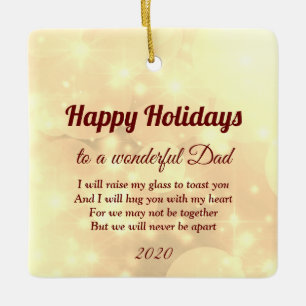 Distance Happy Dad Ceramic Ornament