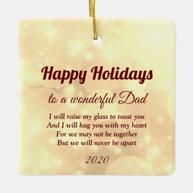 Distance Happy  Dad Ceramic Ornament (Front)