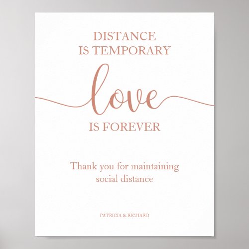 Distance is Temporary Love is Forever Sign