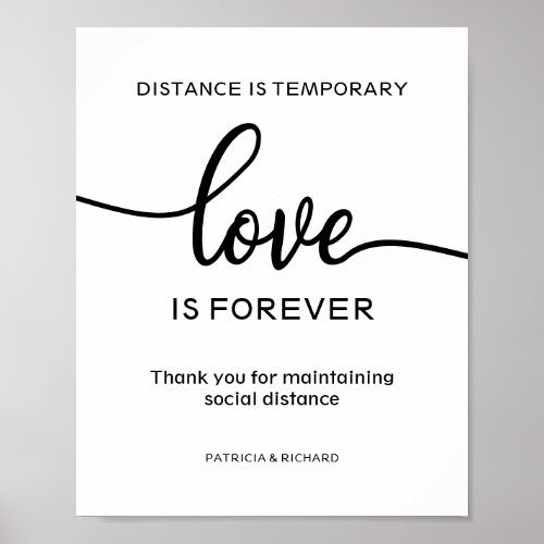 Distance is Temporary Love is Forever Sign