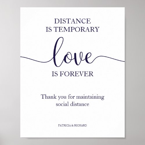 Distance is Temporary Love is Forever Sign