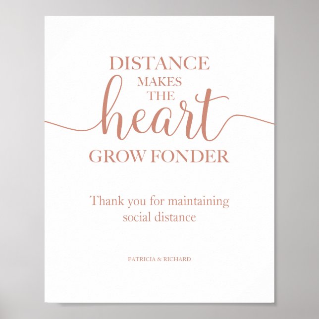 Distance Makes The Heart Grow Fonder Sign (Front)