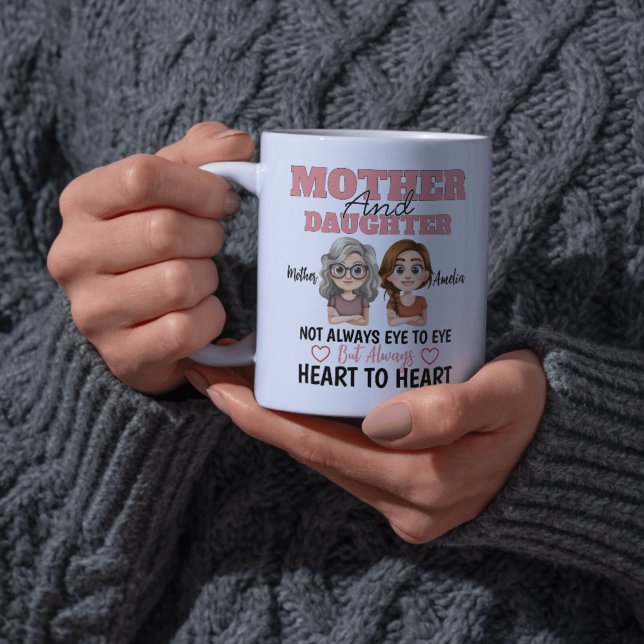 Distance Mother Daughter Love Heart to Heart Mug (Creator Uploaded)