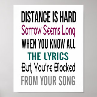Distance  (standard picture frame size) poster