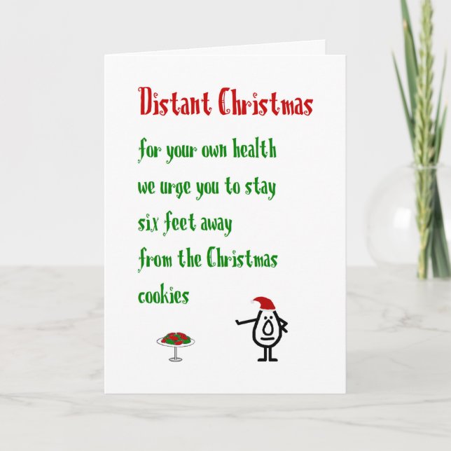 Distant Christmas A Funny Merry Christmas Poem Holiday Card (Front)