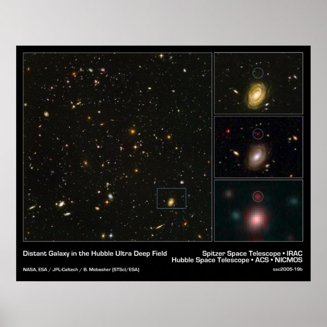 Distant Galaxy in the Hubble Ultra Deep Field Poster (Front)